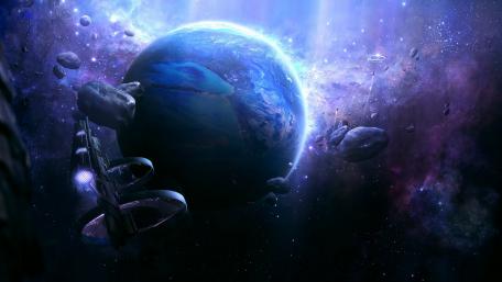 Galactic Odyssey in Cosmic Realms wallpaper