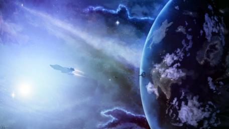 Cosmic Adventure Beyond Earth wallpaper