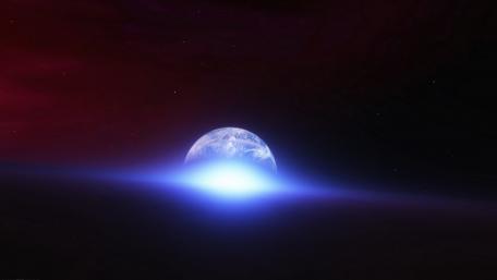 Majestic Earth Rising from Cosmic Shadows wallpaper