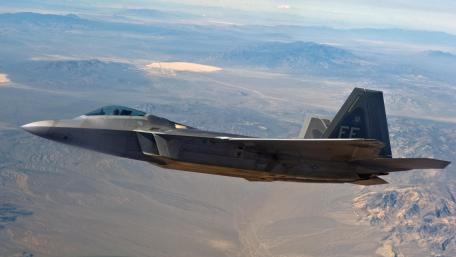 F-22 Above Area-51 wallpaper