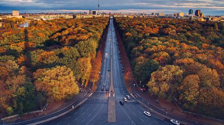 Autumn Road Through Berlin wallpaper