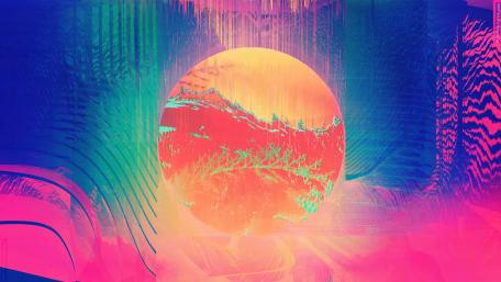 Vibrant Psychedelic Glitch Art Wallpaper wallpaper