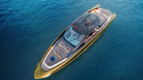 Lamborghini Boat Floating in Luxury Waters wallpaper