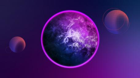 Stunning Purple Planet in Space Art wallpaper