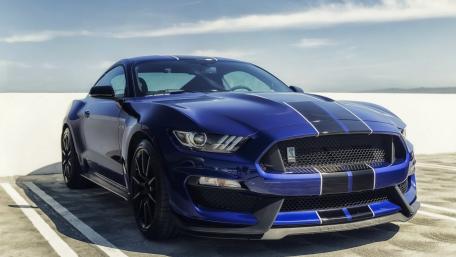 Sleek Ford Shelby GT350 in Striking Blue Shade wallpaper
