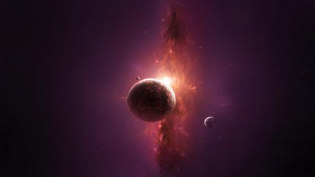Celestial Wonders in Purple Cosmos wallpaper