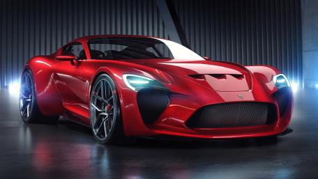 Red Elegance Dream: Ferrari 612 GTO Unleashed wallpaper