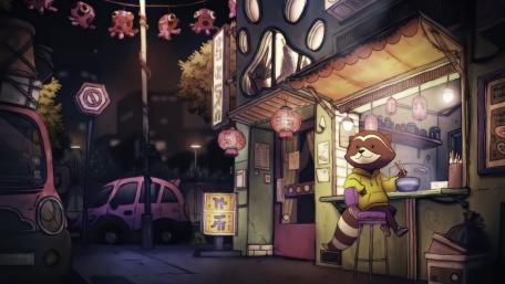 Night time ramen wallpaper