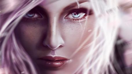 Mystic Gaze of the Fantasy Maiden wallpaper