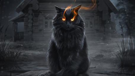 Mystic Feline Guardian of the Night wallpaper