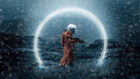 Intergalactic Warrior in a Frozen World wallpaper