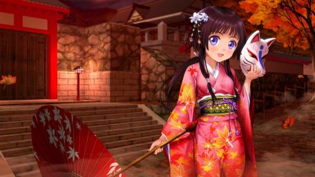 Enchanting Evening in Autumn Japan wallpaper