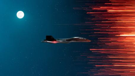 Moonlit Flight Through Glitching Skies wallpaper