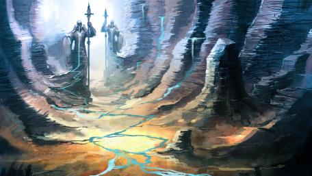 Ethereal Guardians of the Enchanted Cavern wallpaper