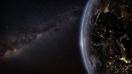Galactic View of Earth at Night wallpaper
