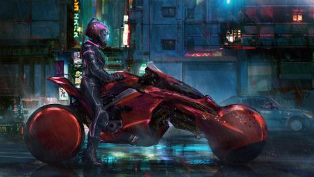 Futuristic Ride through Neon Streets wallpaper
