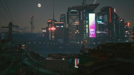 Moonlit Metropolis in Hushed Tones wallpaper
