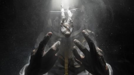 Dreamlike Ascension in Space Surrealism wallpaper