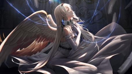 Serene Angelic Repose in Twilight wallpaper