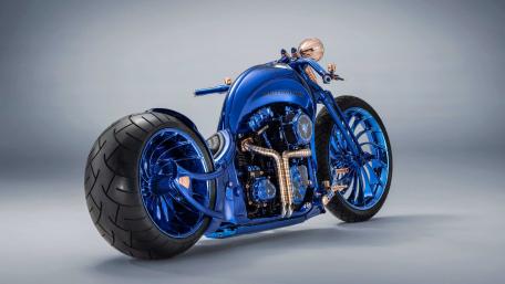 Stunning Blue Harley-Davidson Motorcycle Wallpaper wallpaper