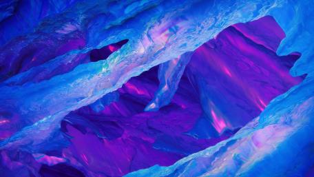 Glacial Majesty in Vivid Blues and Pinks wallpaper