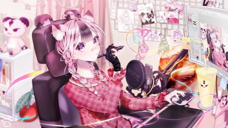 Anime Girl's Streamer Room in 4K wallpaper