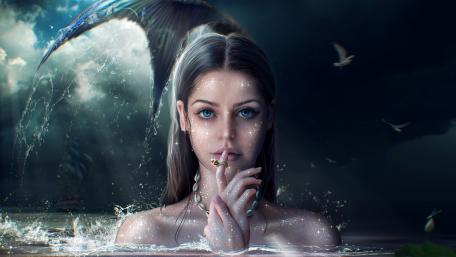Mystical Serenity in Dreamland Waters wallpaper
