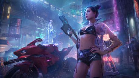 Cyberpunk Dystopia - Neon-Lit Rebel wallpaper