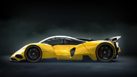 Sleek Yellow Sports Car in Stunning 4K Resolution wallpaper