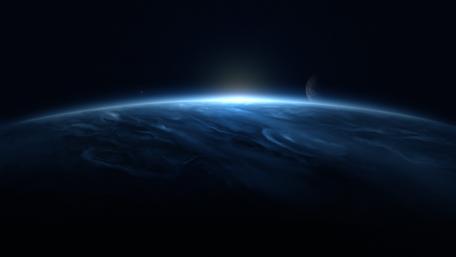 Mysterious Blue Planet Horizon wallpaper
