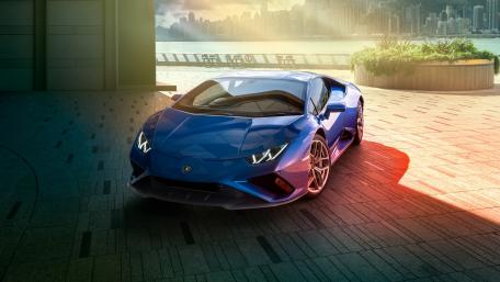 Lamborghini Huracan EVO in Stunning Blue Light wallpaper