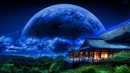 Kiyomizu-dera Buddhist Temple sci-fi art wallpaper