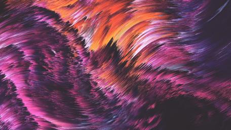 Vibrant Waves of Color in Abstract Pixel Art wallpaper