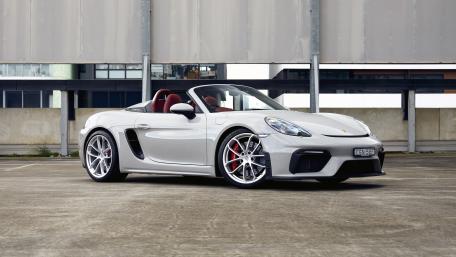 Sleek Elegance of the Porsche 718 Spyder wallpaper