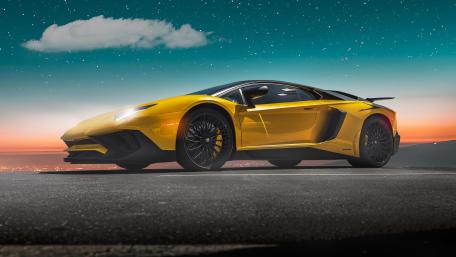 Stunning Yellow Lamborghini Aventador SV Wallpaper wallpaper