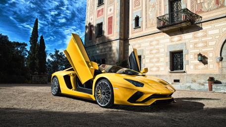 Lamborghini Aventador in Striking Yellow Shade wallpaper