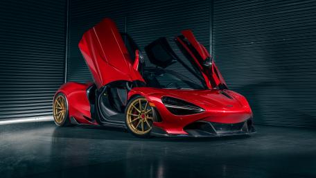 Sleek Red McLaren 720S in Artistic Glow wallpaper