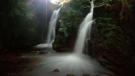 Serene Waterfall Serenity in Nature wallpaper