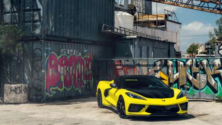 Striking Chevrolet Corvette in Urban Setting wallpaper