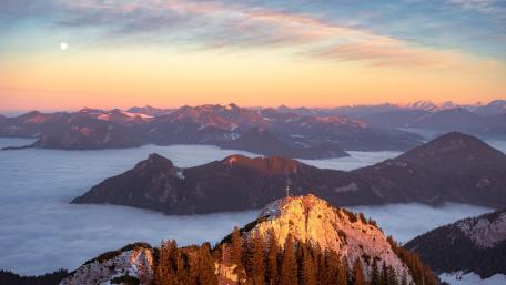 Majestic Mountain View Over Clouds wallpaper