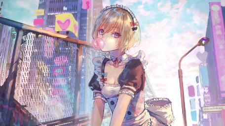 Bubble Gum Dreams in the City wallpaper