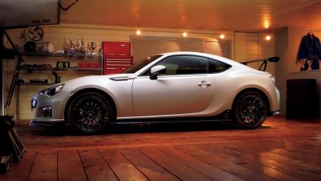 Sleek Subaru BRZ in an Engineered Garage Space wallpaper