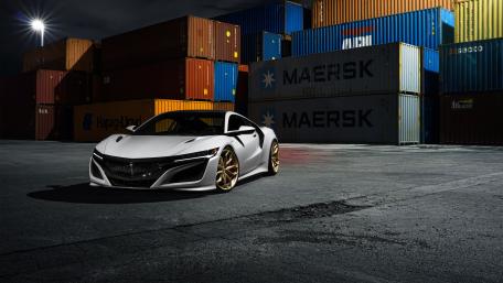 Sleek Honda NSX in Urban Setting wallpaper