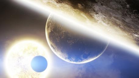 Majestic Celestial Bodies in the Cosmos wallpaper