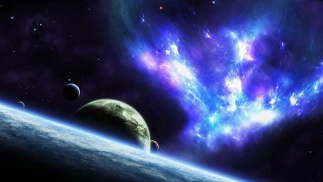 Mystical Planets and Glowing Nebulae wallpaper