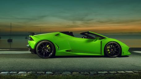 Vibrant Lamborghini Huracan Spyder by the Water wallpaper
