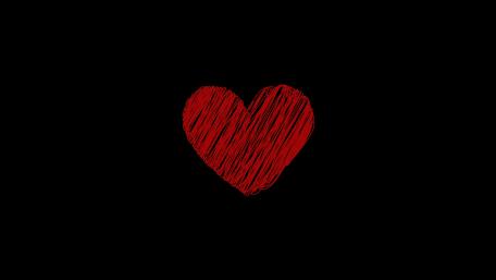 Scribbled Heart on a Dark Canvas wallpaper