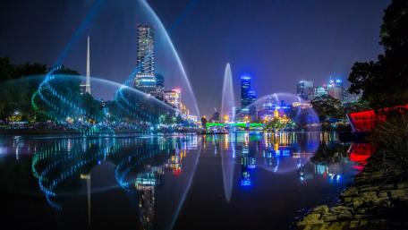 Melbourne night lights wallpaper
