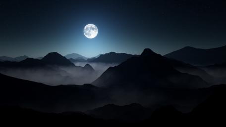 Moonlit Mountain Majesty wallpaper