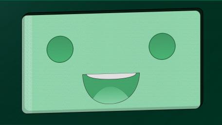 Playful Green Icon with a Smile for Your Screen wallpaper